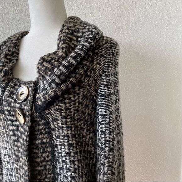AVA Sweater Mohair Blend Chunky Large Collar Cardigan SZ S - Picture 6 of 15